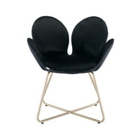 Akcentni stolice set od 2, moderne baršunaste tapecirane stolice za ispraznost s metalnim nogama, 2pc set udoban