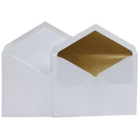 Kompleti papirnatih omotnica za vjenčanje, bijeli sa zlatnom oblogom, iz unutarnjih i vanjskih omotnica