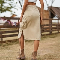 ženska suknja od trapera na čipku na čipku, srednja duljina casual suknje