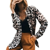 Blazers za žene Plus size rasprodaja ženske jakne poslovno odijelo s leopard printom kaput dugih rukava gornja