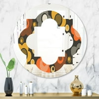 Moderno zidno ogledalo okruglog ili ovalnog oblika s printom Retro cvjetni uzorak - četverokut 24 inča 96 inča