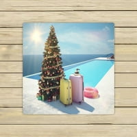 Božićni odmor na bazenu 3D ručnici za prikaz, bazen za kupanje na plaži Sprot ručni ručni ručnik