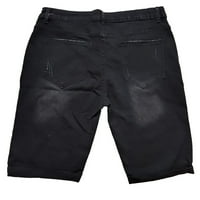 Lete muške hlače džepni patentni zatvarač casual rupa u tijesno pranje kratke hlače traperice muške hlače