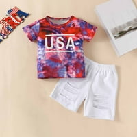 Toddler Dječja djevojka Patriotski 4. srpnja odjeća za rođendanska zabava fotografija Nezavisnost kratke hlače