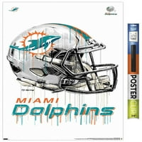 Miami Dolphins - plakat kaciga za kaciga, 22.375 34