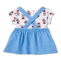Minnie Mouse Beby Girls & Toddler Girls Pinafore haljina, dvodijelni odjevni set, veličine 12m-5T