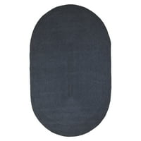 6' 9' jednobojni ovalni pleteni tepih za unutarnju i vanjsku upotrebu, Traper plava