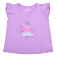 PEPPA PIG BABY GIRLS & TODDLER GIRLS Majica lepršavih rukava, majica i gamaše Peplum, set za odjeću od 3 dijela,
