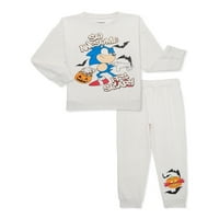 Sonic Boys Halloween dukserica i set hlača, 2-komad, veličine 4-10