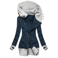 Puffer jakna ženska modna jednobojna jakna dukserica s džepom s patentnim zatvaračem kaput dugih rukava, e-mail