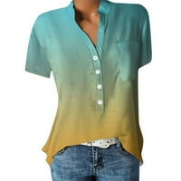 Ženski ljetni vrhovi Majica kratkih rukava s izrezom u obliku slova u, bluza s grafičkim printom, Modni