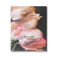 Cvjetni aranžman ružičastih tulipana botanička i Cvjetna galerija slika na omotanom platnu tiskana zidna umjetnost