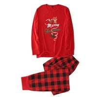 Odgovarajuća obiteljska pidžama postavlja pismo elk gornje karirane hlače za spavanje ugodnog festivalskog stila