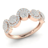 Originalni 2CT okrugli rezani dijamantni progoni Fancy Anniversary Cluster Wall Ring Bridal Solid 10k Gold GH
