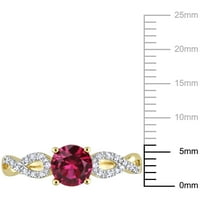 Miabella Women CT stvorio je Ruby CT Diamond 10kt žuto zlato beskonačno obljetni prsten