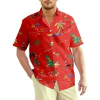 Havajska košulja za muškarce, dugmad, kratki rukav, morski krajolik, ležerna, ljetna, bez bora, vezeni, vrh običnog