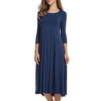 Ženska haljina Plus Size s labavim rukavima Za odmor s okruglim vratom, haljine A kroja srednje duljine s printom