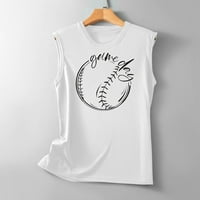 2 / slatke ženske majice s naramenicama s prugastim bejzbolskim printom košulje bez rukava s okruglim vratom ljetni