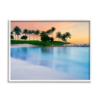Stupell Industries tropska plaža Uvala krajolik obalna fotografija u bijelom okviru umjetnički tisak zidna umjetnost