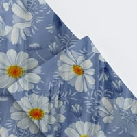 Ženske ljetne Ležerne lanene hlače Plus veličine, široke široke hlače s printom i džepovima, plave 3 inča