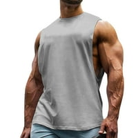 Muška moda proljeće-ljeto Ležerne jednobojne majice bez rukava s okruglim vratom prsluci sportske košulje Muška