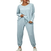 Ženski pidžama Set dugih rukava s okruglim vratom, mekana odjeća za spavanje, pidžama setovi, noćna odjeća za