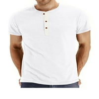 Haite muške ležerne košulje Henley Tops prednji plakat Osnovna majica s kratkim rukavima henley majice bluza