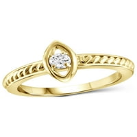 Jewelersclub Dijamantni prstenovi za žene-nakit za bijeli dijamantni prsten-karata za žene-14K Zlatni trake za