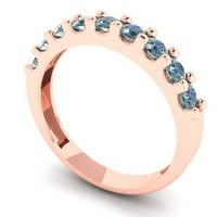 Dijamantni prsten od sintetičkog Moissanite okruglog reza 0. Karat, 18K ružičasto zlato, 5.25
