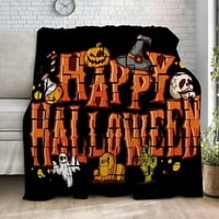 Halloween pokrivač-creepy grobnica Woods Moon Night Bumpkin Lantern Decket za dekor za spavaću sobu Estetska spavaća