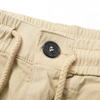 Polukombinezone hlače muški lumen muški casual Jednobojni džepovi s patentnim zatvaračem i gumbima elastični pojas