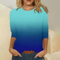 Modni Ženski topovi u donjem rublju Plus Size košulje široka bluza s modnim printom rukavi srednje duljine okrugli
