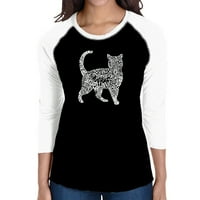 Ženska bejzbolska majica s natpisom Raglan u stilu pop art mačke