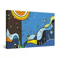 Startonight Canvas Wall Art Abstract Kids Blue Sunce slika, uokvireno 32 48