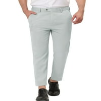 Lars Amadeus muške sive poslovne hlače Čvrsta boja Slim Fit Flat Front Dress hlače 30