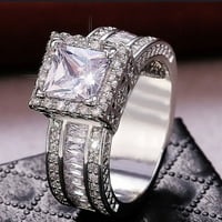 Božićni pokloni nakit prekrasni ženski vjenčani prsten princeza rezana draguljara bakra veličine5- na zazor