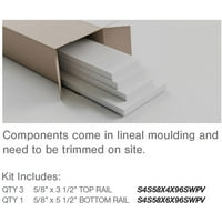 32 Visina s 12 do 15 širokim podesivim zidnim pločama, klasični shaker 8 'PVC komplet za kotiranje