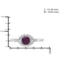 Jewellersclub rubin prsten nakit za rođeni kamen - 2. karat rubin sterling srebrni prsten nakit s bijelim dijamantnim