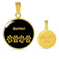 Ogrlica od nehrđajućeg čelika Barbet Mama Circle ili 18k zlato 18-22 Ljubitelj psa