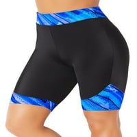 Kupaći kostimi za sve žene plus veličine klor otporan na tiskani bicikl za plivanje kratki plavi četkica