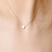 Ogrlica s inicijalima srca Mini ogrlica od srca od nehrđajućeg čelika 14k pozlaćeni titanski čelik - - - - - zlato