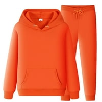 Narančasto odijelo za muškarce i žene sportsko odijelo jeseni i zimsko slobodno vrijeme Čvrste hlače s kapuljačama