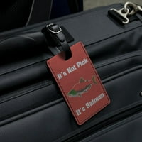 Ne ružičasta boja lososa smiješna pravokutna kožna kartica za prtljagu, Ručna Identifikacijska oznaka na koferu