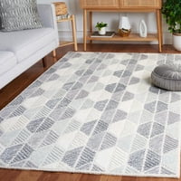 Abigail geometrijski tepih od ebanovine, siva slonovača, kvadrat 6'6'