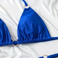 MLQIDK Ženski seksi halter glitter metalik bikini kupaći kostim solidne boje kupaći kostimi kravata kravata tanga