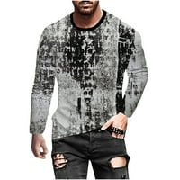 Majice bluza ponudi Očišćenja muški digitalni tisak 3D gradijent casual majice s dugim rukavima, okrugli vrat