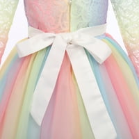 Duga haljina princeze s cvjetnim uzorkom za djevojčice, Vintage čipkasta Maksi haljina, dječje večernje haljine