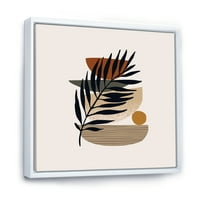 DesignTart 'Oblici i tropske lišće siluete iv' Moderno uokvireno platno zidne umjetničke print