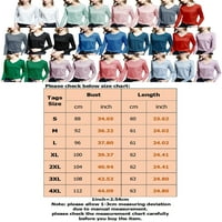 Paille Women Tee v Neck majica majica Čvrsta boja majica labava tunična bluza s dugim rukavima vrhovi bijeli v