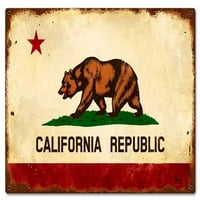Prošli znakovi kalifornijske zastave Vintage Metal Sign
